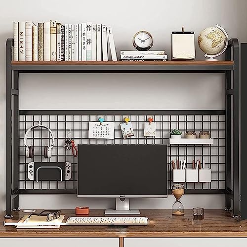 AEGCAOJH Schreibtisch-Bücherregal/Bücherschrank - Bücherregal für Computertische, verstellbares Bücherregal für Schreibtische, freistehendes Lagerregal, Präsentationsregal, Schreibtisch-B von AEGCAOJH
