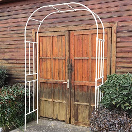 AEGCAOJH Schwarzer Gartenbogen,Robuster Bogen weiß,Kletterpflanzen Bogen Laube,Wetterfester Metallbogen,Stabiles Torbogen Spalier Hoch 240cm,für Pergola,Auffahrt,Rasen,Gartendeko von AEGCAOJH