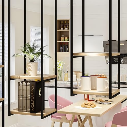 AEGCAOJH Schwebende Regale, an der Decke hängendes Lagerregal, Bücherregale, Glashalter, Pflanzen-/Blumenständer aus Metall und Eisen für die Organisation von Büro, Küche, Schlafzimmerdekor AEGCAOJH Schwebende Regale, an der Decke hängendes Lagerregal, Bücherregale, Glashalter, Pflanzen-/Blumenständer aus Metall und Eisen für die Organisation von Büro, Küche, Schlafzimmerdekor von AEGCAOJH
