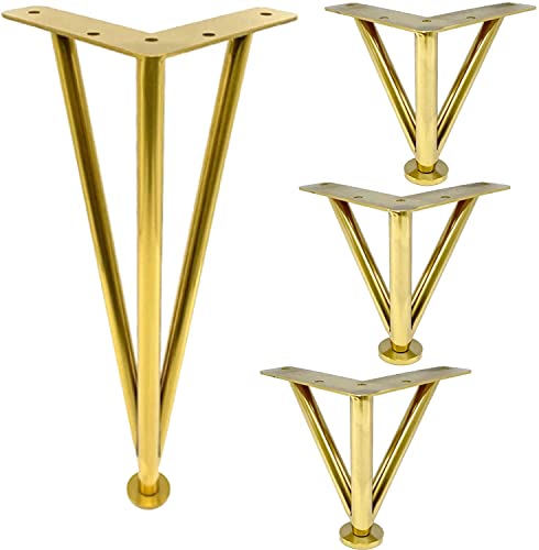 AEGCAOJH Tischfüße, 4-teiliges Möbelbeinset, Moderne DIY-Sofabeine, Dreieckige Ersatzfüße aus Metall, Für Sofa/Tisch/Schrank, Verstellbar, Mit Grundplattenschutz,Gold-33cm/13in AEGCAOJH Tischfüße, 4-teiliges Möbelbeinset, Moderne DIY-Sofabeine, Dreieckige Ersatzfüße aus Metall, Für Sofa/Tisch/Schrank, Verstellbar, Mit Grundplattenschutz,Gold-33cm/13in von AEGCAOJH