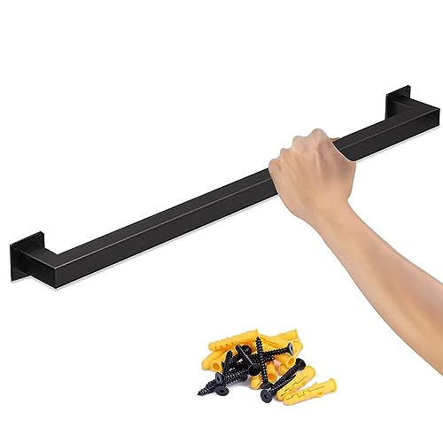 AEGCAOJH Treppenhandlaufgeländer, schwarzes Vierkantrohr, an der Wand montiertes Treppengeländer, Geländer-Set mit schmiedeeisernen Halterungen und Metallschrauben, Rutschfester Sicherheits AEGCAOJH Treppenhandlaufgeländer, schwarzes Vierkantrohr, an der Wand montiertes Treppengeländer, Geländer-Set mit schmiedeeisernen Halterungen und Metallschrauben, Rutschfester Sicherheits von AEGCAOJH