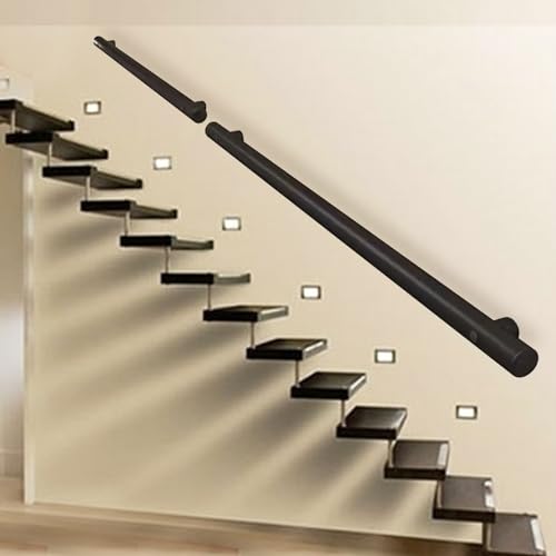 AEGCAOJH Treppenhandlaufhalterungssatz 10 Fuß / 3 m ~ 20 Fuß / 6 m Treppengeländer rutschfeste Handläufe Wandbalustraden-Fußschienenstütze, Edelstahlrohrdesign (Größe: 20 Fuß / 600 cm) von AEGCAOJH