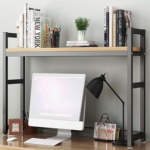 AEGCAOJH Verstellbares Schreibtisch-Organizer-Rack – Schreibtisch-Bücherregal für Computertische, Metall-Schreibtisch-Bücherregal für Computertische, Mehrzweck-Bücherregal auf der Arbeitspl von AEGCAOJH