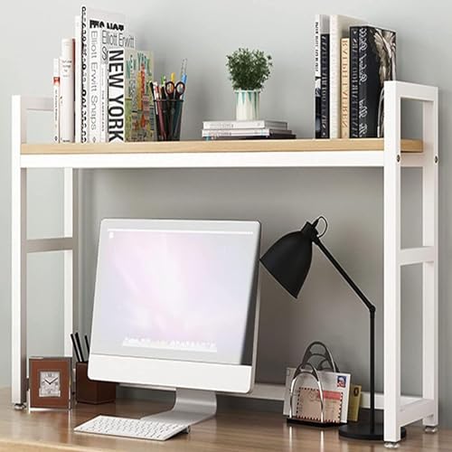 AEGCAOJH Verstellbares Schreibtisch-Organizer-Rack – Schreibtisch-Bücherregal für Computertische, Metall-Schreibtisch-Bücherregal für Computertische, Mehrzweck-Bücherregal auf der Arbeitspl von AEGCAOJH