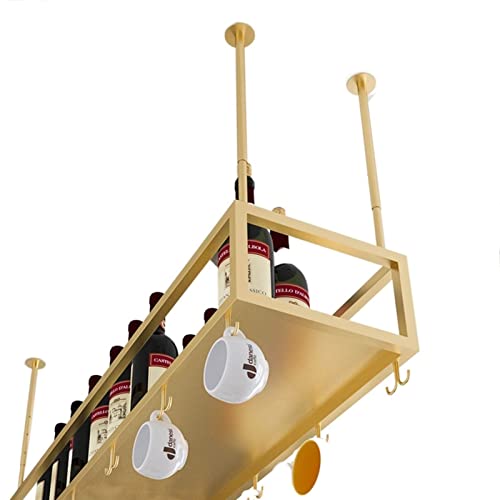 AEGCAOJH Weinglashalter ld Decken-Weinbecherhalter mit dem Kopf nach unten, hängendes Weinglasregal, Weinflaschenregal, Stielglasregal, verstellbare Höhe und Breite (Größe: 80 x 25 x 21 cm) von AEGCAOJH