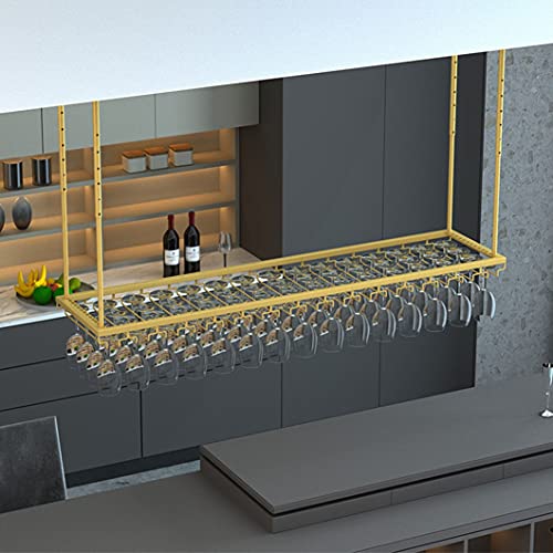 AEGCAOJH Weinregal, Glasflaschenhalter aus Metall an der Decke, rustikale Präsentationsregale mit Stielglasablage für Unterschränke, Küchen, Bars, einstellbare Höhe und Breite (Größe: 120 x AEGCAOJH Weinregal, Glasflaschenhalter aus Metall an der Decke, rustikale Präsentationsregale mit Stielglasablage für Unterschränke, Küchen, Bars, einstellbare Höhe und Breite (Größe: 120 x von AEGCAOJH