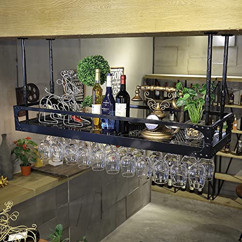 AEGCAOJH Weinregal, Vintage-Weinflaschenhalter, Metall, schwarz, Stielgläser, Glaskelche, Lagerregal, Deckenhänger, Weinglas-Display, dekoratives Regal für die Hausbar, Küche (Größe: 120 x AEGCAOJH Weinregal, Vintage-Weinflaschenhalter, Metall, schwarz, Stielgläser, Glaskelche, Lagerregal, Deckenhänger, Weinglas-Display, dekoratives Regal für die Hausbar, Küche (Größe: 120 x von AEGCAOJH