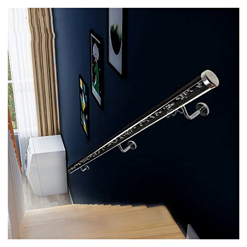 Treppenhandläufe mit modernem Dekor für den Flur im Home-Office-Loft, runder transparenter Acryl-Haltegriff an der Wand mit Endkappe und Halterung, 2 Fuß/3 Fuß/4 Fuß/6 Fuß/10 Fuß/1 Treppenhandläufe mit modernem Dekor für den Flur im Home-Office-Loft, runder transparenter Acryl-Haltegriff an der Wand mit Endkappe und Halterung, 2 Fuß/3 Fuß/4 Fuß/6 Fuß/10 Fuß/1 von AEGCAOJH
