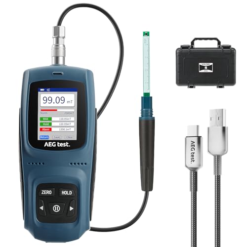 AEGTEST AEG-8103 Gaussmeter, wiederaufladbares Teslameter 0-2500mT, Magnetometer mit Datenaufzeichnung und Alarm, Magnetfeldstärke- und Poltester, ±5% allgemeine Genauigkeit für Fabriken, Werkstätten AEGTEST AEG-8103 Gaussmeter, wiederaufladbares Teslameter 0-2500mT, Magnetometer mit Datenaufzeichnung und Alarm, Magnetfeldstärke- und Poltester, ±5% allgemeine Genauigkeit für Fabriken, Werkstätten von AEGTEST