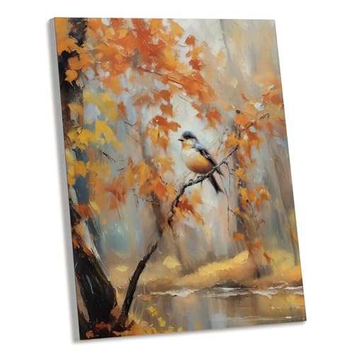 AEHIE Wandkunst, Vintage-Stil, Herbstvogel, rustikaler Herbstvogel, Ahornbaum, Wald, gerahmte Leinwand, Wandkunst, Retro-Bauernhaus, Landhaus-Herbst-Dekorationen für Zuhause, Schlafzimmer, Wohnzimmer AEHIE Wandkunst, Vintage-Stil, Herbstvogel, rustikaler Herbstvogel, Ahornbaum, Wald, gerahmte Leinwand, Wandkunst, Retro-Bauernhaus, Landhaus-Herbst-Dekorationen für Zuhause, Schlafzimmer, Wohnzimmer von AEHIE