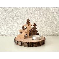 Teelicht Mit Rinde Rustikal Rund 19 cm Inkl. Glas Und/Teelichthalter von AEHolzdesign