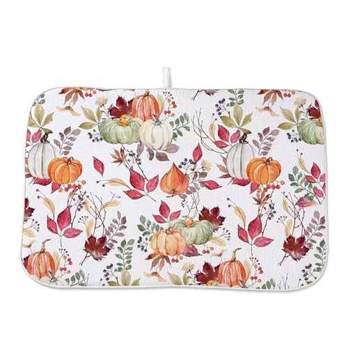 Abtropfmatte für Herbst/Herbst, 45,7 x 61 cm, Thanksgiving Kürbis, Ahornblatt, Blume, dekorative Abtropfmatten, Mikrofaser, saugfähig, waschbar, Abtropfmatte für Küchentheke Abtropfmatte für Herbst/Herbst, 45,7 x 61 cm, Thanksgiving Kürbis, Ahornblatt, Blume, dekorative Abtropfmatten, Mikrofaser, saugfähig, waschbar, Abtropfmatte für Küchentheke von AEIOAE