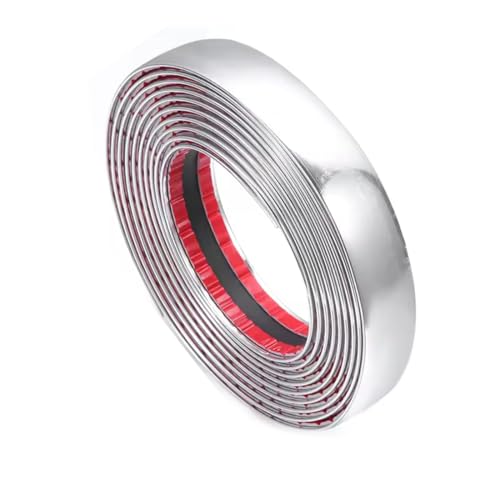 AEIOPRS 1 Pcs Chrom Zierleiste Auto Chromleiste 8mm*5m Zierleisten Selbstklebend Universal Chromzierleiste für Auto Karosserie Fenster Außen Dekoration von AEIOPRS