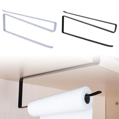 AEIOPRS 2 pcs Küchenrollenhalter ohne Bohren Papier Handtuch Rollenhalter Küchenrollenhalter Rollenhalter ​Unter Schrank Küche Badezimmer von AEIOPRS