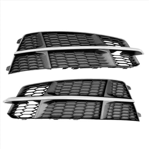 AEIOUPMMA 1 Paar Auto Front Stoßstange Nebel Licht Kühlergrill Nebel Lampe Grill Abdeckung mit Chrom Streifen Für Audi A6 C7 S-Line S6 2015-2018 von AEIOUPMMA