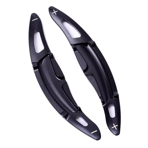 AEIOUPMMA 2 stücke Aluminium Paddle Shift Auto Lenkrad Shifter Aufkleber Für Porsche 911 Spyder 918 Cayman 718 Panamera Macan Cayenne(Black) von AEIOUPMMA