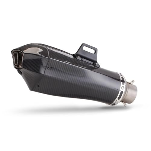 AEIOUPMMA 51mm Motorrad Auspuffrohr Modifizieren Carbonfaser-Schalldämpfer mit DB-Killer Universal Für ER6N SV650 CRF1000 Z900 R6 CB650F MT07 ADV(D Carbon) von AEIOUPMMA
