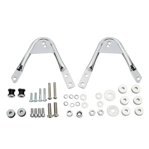 AEIOUPMMA Abnehmbarer Motorrad-Gepäckträger für Zwei Personen, Docking-Hardware-Kit für Touring Für Harley Road Glide Electra Glide 1997-2008(Chrome) von AEIOUPMMA