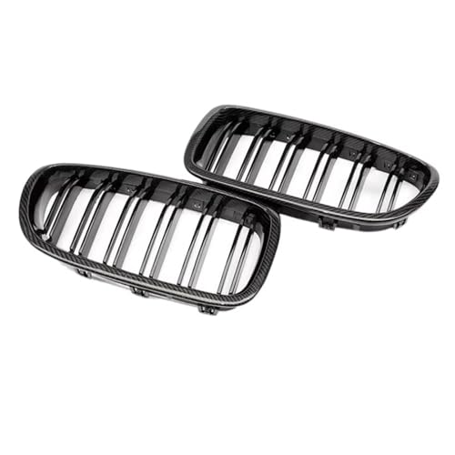 AEIOUPMMA Auto Carbon Fiber glänzend Doppel Lamellen Front Nierengrill Grill Für BMW 5 Series F10 F11 M5 2010-2016 von AEIOUPMMA