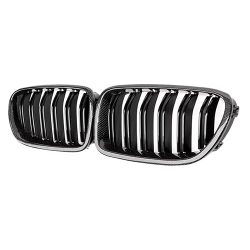 AEIOUPMMA Auto Carbon Fiber glänzend Doppel Lamellen Front Nierengrill Grill Für BMW 5 Series F10 F11 von AEIOUPMMA