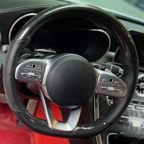 AEIOUPMMA Auto-Lenkrad-Geflechtabdeckung aus Kohlefaser für Mercedes-Benz S-Class W222 GLC A-Class W177 C-Class W205 E-Class W213 von AEIOUPMMA