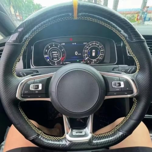AEIOUPMMA Auto Lenkradbezug Carbonfaser Leder für Volkswagen Golf 7 GTI Golf R MK7 Polo GTI Scirocco 2015 2016 von AEIOUPMMA
