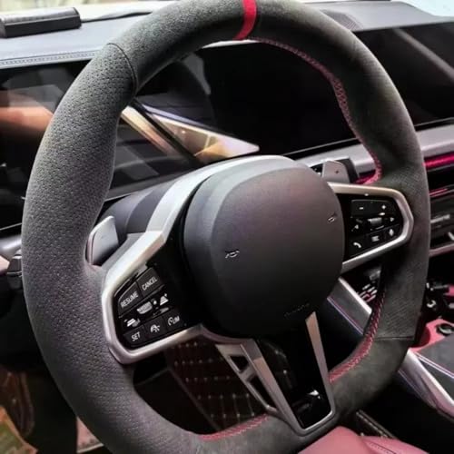 AEIOUPMMA Auto Lenkradbezug Zubehör Handnähen für BMW 5 Series i5 2024 von AEIOUPMMA