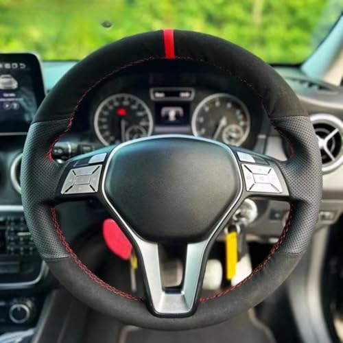 AEIOUPMMA Handgenähte Lenkradhülle aus Wildleder für Mercedes Benz W176 W246 A-Class C-Class W204 C117 C218 X218 W212 C207 A207 AEIOUPMMA Handgenähte Lenkradhülle aus Wildleder für Mercedes Benz W176 W246 A-Class C-Class W204 C117 C218 X218 W212 C207 A207 von AEIOUPMMA