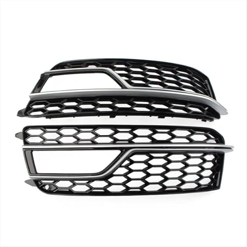 AEIOUPMMA Links Chrom Auto Front Stoßstange Mesh Nebel Licht Abdeckung Honeycomb Grill Grille Abdeckung Für Audi S5 A5 S-Lines 2013-2016 von AEIOUPMMA