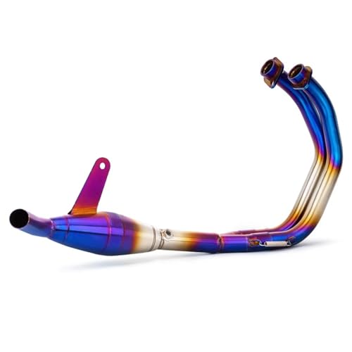 AEIOUPMMA Motorrad Auspuff Flucht Moto System Ändern Verbinden Original Schalldämpfer Edelstahl Vorne Link Rohr Für Yamaha R3 R25 MT03 2015-2024(B) von AEIOUPMMA