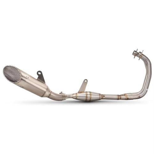 AEIOUPMMA Motorrad Auspuff Flucht Moto Volle System Edelstahl Vorne Link Rohr Schalldämpfer mit Net Für Yamaha R3 R25 MT03 2015-2024 von AEIOUPMMA