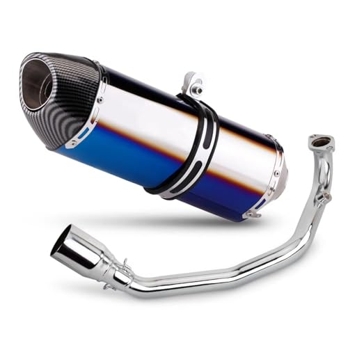 AEIOUPMMA Motorrad Auspuff Komplette System Roller Vorne Link Rohr Mit Schalldämpfer Flucht Für Yamaha GY6 125CC 150CC 200cc(D) von AEIOUPMMA