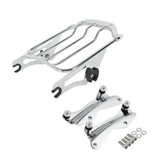 AEIOUPMMA Motorrad Doppel Gepäckträger Docking Hardware Touring Road King Für Harley Electra Glide 2014-2024(A Chrome Set) von AEIOUPMMA