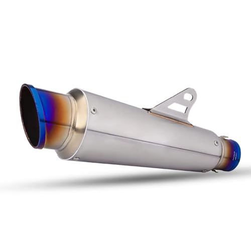 AEIOUPMMA Motorrad ändern Auspuff Schalldämpfer halb blau Flucht Endrohr 51mm Universal Für Y15ZR CB150R MT15 GSX S125 GIXXER 155 PCX 125 Z125 von AEIOUPMMA