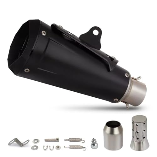 AEIOUPMMA Universeller 51-mm-Motorrad-Auspuffschalldämpfer mit Carbon-Abdeckung Für R3 CBR500R GSR400 VERSYS 250 V Strom 650 TNT600 450NK ZX6R(C Full Black) von AEIOUPMMA