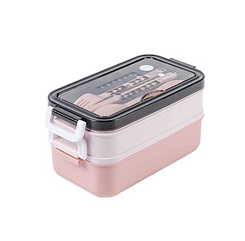 AEIWUMOK Brotbox mit Fächern Kinder Edelstahl Auslaufsicher,Bento Box Dicht Schmal,Brotdose dicht,Lunchbox Kinder mit Fächern,Vesperdose mit Unterteilung-Rosa von AEIWUMOK