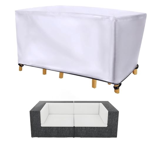 AEKDCL Abdeckung für Gartentisch,Nach Maß Gartenmöbel Abdeckung,420D Oxford Tisch Winterfest Wetterfest UV-Beständiges für Tischplatte Schutzhülle Terrassentisch,Silber 150x90x85cm von AEKDCL