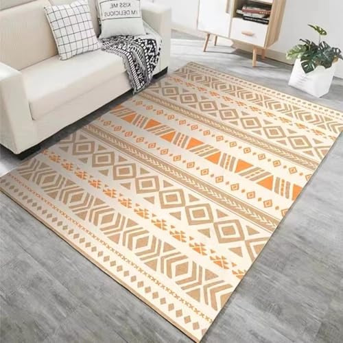 AEKDCL Beige Teppich für Wohnzimmer, B 140 × L 200 cm, maschinenwaschbar, weich, schmutzabweisend, Retro-Teppich, niedriger Flor, leichter Innen-Teppich mit rutschfester Unterseite AEKDCL Beige Teppich für Wohnzimmer, B 140 × L 200 cm, maschinenwaschbar, weich, schmutzabweisend, Retro-Teppich, niedriger Flor, leichter Innen-Teppich mit rutschfester Unterseite von AEKDCL