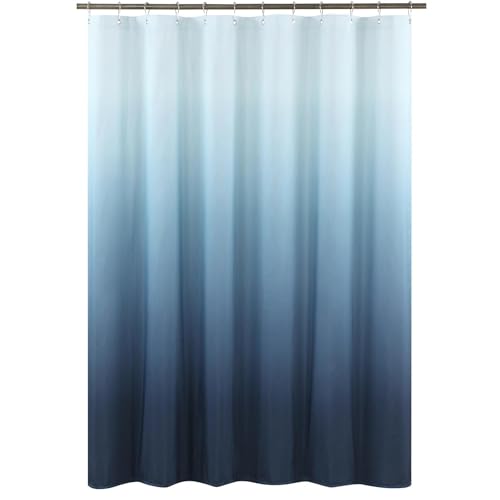 AEKDCL Duschvorhang Textil Wasserdicht Waschbar Digitaldruck Duschvorhänge für Dusche und Badewanne Anti-schimmel Blau Farbverlauf Badvorhang mit Duschvorhangringen 240x160cm/94x63in(WxH) von AEKDCL