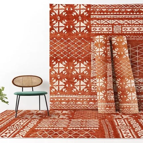 AEKDCL Rote Streifen Teppich für Wohnzimmer, B 120 × L 170 cm, maschinenwaschbar, weich, schmutzabweisend, Retro-Teppich, niedriger Flor, leichter Innen-Teppich mit rutschfester Unterseite AEKDCL Rote Streifen Teppich für Wohnzimmer, B 120 × L 170 cm, maschinenwaschbar, weich, schmutzabweisend, Retro-Teppich, niedriger Flor, leichter Innen-Teppich mit rutschfester Unterseite von AEKDCL