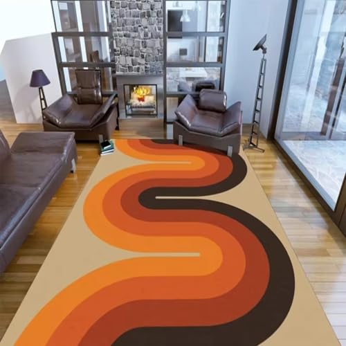 AEKDCL Teppich für Wohnzimmer, B 60 × L 120 cm, maschinenwaschbar, weich, schmutzabweisend, Retro-Teppich, niedriger Flor, leichter Innen-Teppich mit rutschfester Unterseite, Burnt Orange AEKDCL Teppich für Wohnzimmer, B 60 × L 120 cm, maschinenwaschbar, weich, schmutzabweisend, Retro-Teppich, niedriger Flor, leichter Innen-Teppich mit rutschfester Unterseite, Burnt Orange von AEKDCL