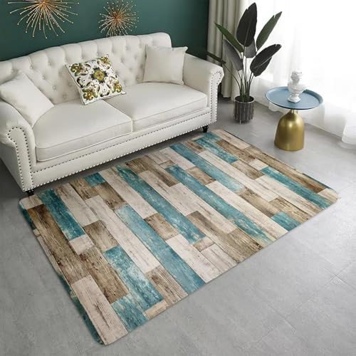 AEKDCL Teppich für Wohnzimmer 100 x 200 cm (Rechteckig), Unregelmäßiger Holzmaserung, Moderner Weicher Kinderteppich, Flauschig Weicher und GemüTlicher Carpet für Eingangsbereich, Küche, Wohnheim von AEKDCL