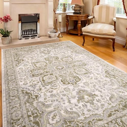 AEKDCL Waldgrün Boho Teppich Wohnzimmer Schlafzimmer 120 x 160 cm, Kurzflor rutschfest Teppiche Weich, Waschbar, Vintage Blumenmuster Bodenteppich für Büro Esszimmer Kinderzimmer AEKDCL Waldgrün Boho Teppich Wohnzimmer Schlafzimmer 120 x 160 cm, Kurzflor rutschfest Teppiche Weich, Waschbar, Vintage Blumenmuster Bodenteppich für Büro Esszimmer Kinderzimmer von AEKDCL