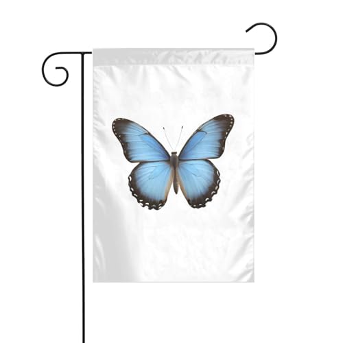 AEKGOHP Blaue Elfe Schmetterling Drucke Garten Fahnenmast Outdoor Hof Dekoration doppelseitig 30,5 x 45,7 cm von AEKGOHP