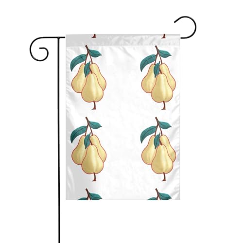 AEKGOHP Drei bestickte große Birnen Drucke Garten Fahnenmast Outdoor Hofdekoration doppelseitig 30,5 x 45,7 cm von AEKGOHP