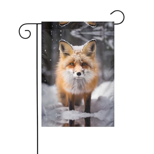 AEKGOHP Füchse Drucke Gartenflaggenmast Outdoor Hofdekoration doppelseitig 30,5 x 45,7 cm von AEKGOHP