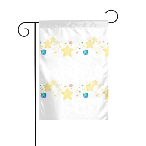AEKGOHP Funkelnde Sterne auf Erde, Drucke, Gartenflaggenmast für den Außenbereich, Innenhof, Dekoration, doppelseitig, 30,5 x 45,7 cm von AEKGOHP