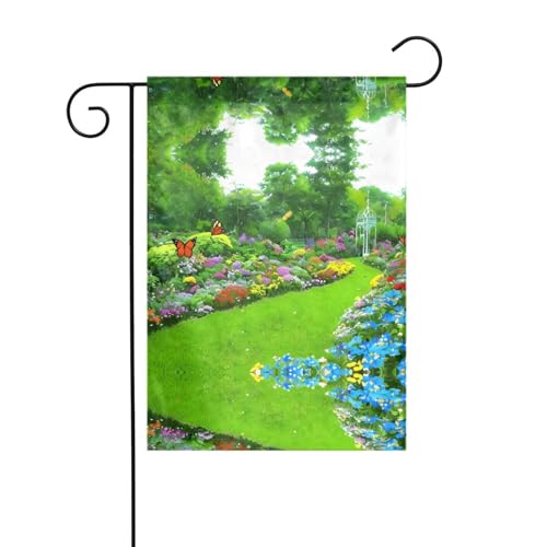 AEKGOHP Gartenflaggenmast mit Schmetterlings-Motiv, doppelseitig, 30,5 x 45,7 cm von AEKGOHP