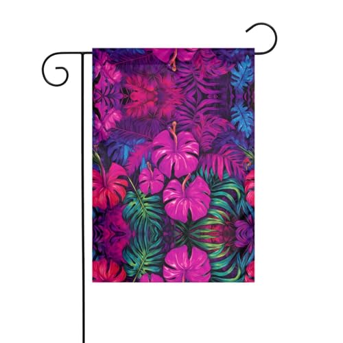 AEKGOHP Gartenflaggenmast mit bunten Blättern, doppelseitig, 30,5 x 45,7 cm von AEKGOHP