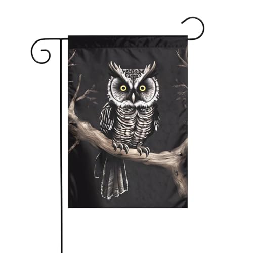 AEKGOHP Late Night Owl Prints Gartenflaggenmast Outdoor Hofdekoration doppelseitig 30,5 x 45,7 cm von AEKGOHP